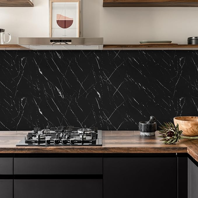Abyssaly Black Marble Contact Paper Peel and Stick Countertops Waterproof Stick - Image 8
