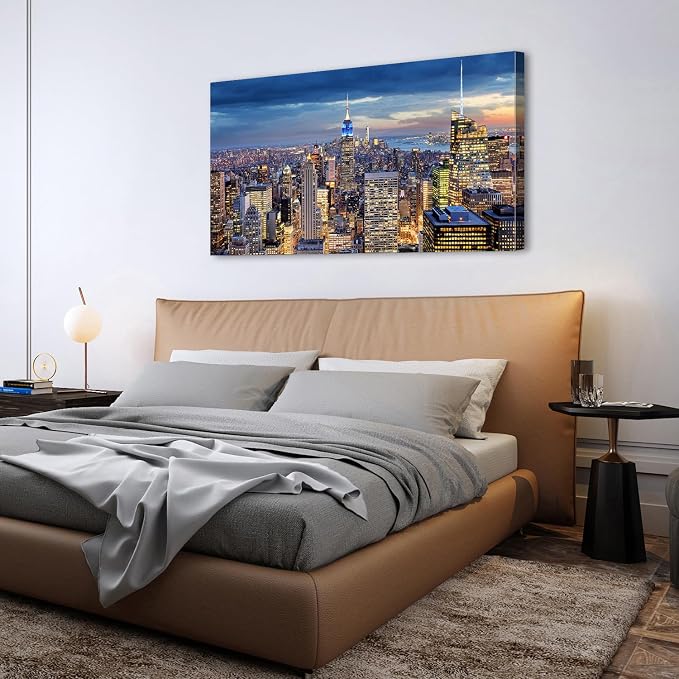 Extra Large New York City Wall Art NYC Skyline Office Wall Decor Sunset - Image 6