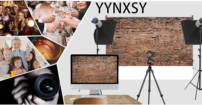 YYNXSY 8X6FT Brown Brick Wall Background Primary Color Brick Background Large - Image 2