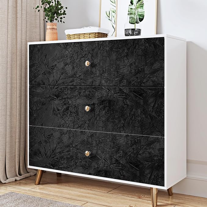 Wallercity Black Floral Leaves Velvet Wallpaper Peel and Stick - Image 6