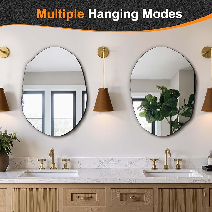 Delma Irregular Wall Mirror, Frameless Decorative Mirror - Image 6
