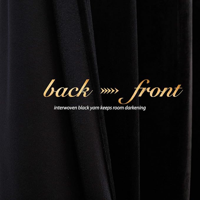 NICETOWN Black Out Velvet Curtains 54 inches Long - Image 4