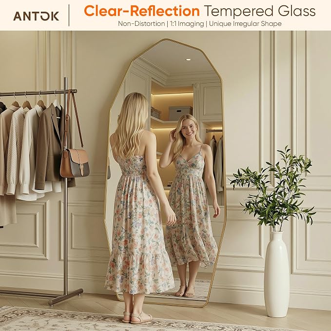 Antok Full Length Mirror, Free Standing Wall Mounted or Leaning Full Body Mirror - Image 4