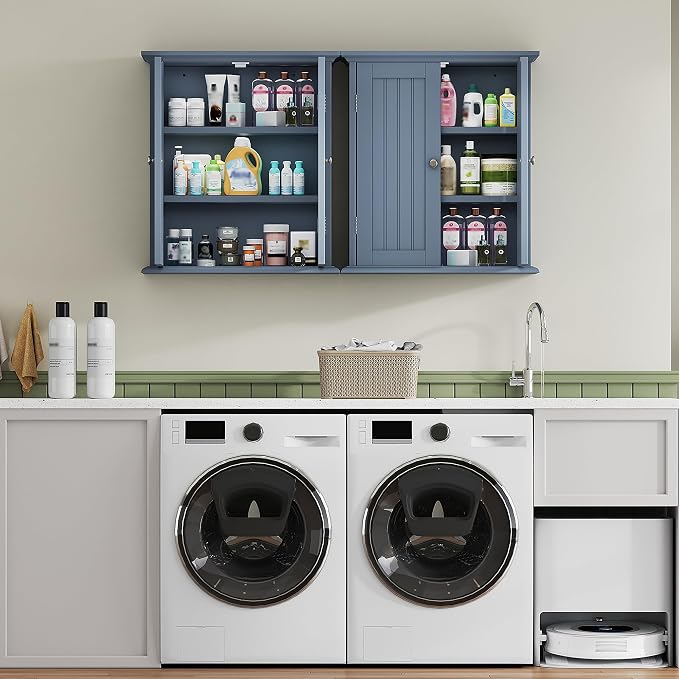 ChooChoo Bathroom Wall Cabinet, Over The Toilet Space Saver Storage Cabinet - Image 5