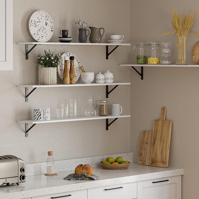 DINZI LVJ Long Wall Shelves, 47.3Inch Wall Mounted Shelves Set of 2, Extra - Image 7