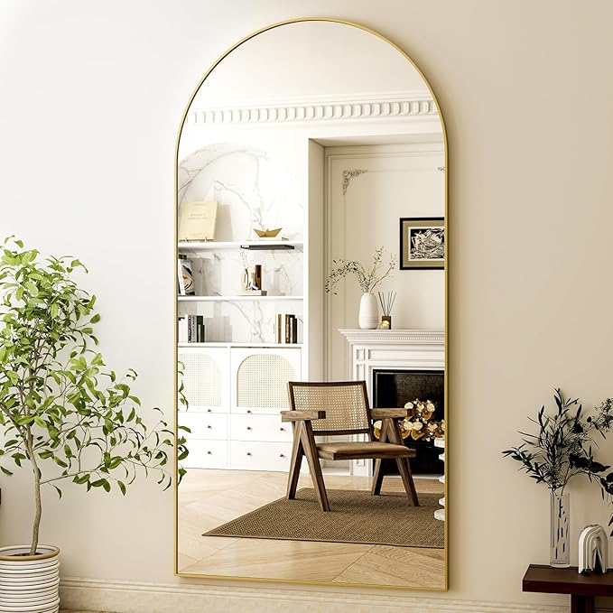 HARRITPURE 76"x34" Arched Full Length Mirror, Floor Mirrors - Image 2