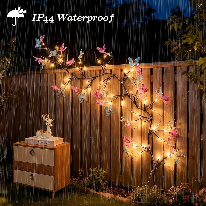 Willow Vine Light with Butterfly 48LED 5.9FT Enchanted Wall Decoration Vine - Image 9