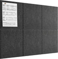 MaxGear Large Cork Board for Wall 36" x 24", Dark Gray Bulletin Board, 6 Pack by MaxGear
