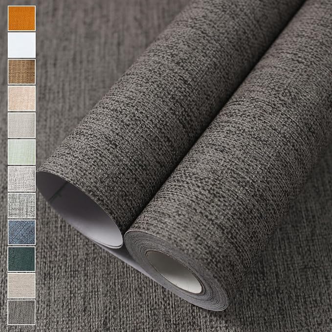 WADILE Grasscloth Peel and Stick Wallpaper 15.7in x 787.4in, Textured Contact by WADILE