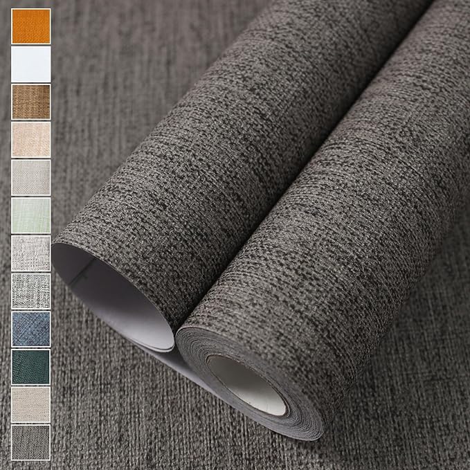 WADILE Grasscloth Peel and Stick Wallpaper 15.7in x 196.8in, Textured Contact by WADILE