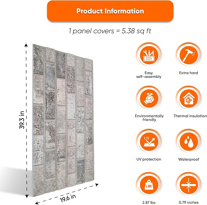 IZODEKOR 3D Brick Effect Wall Panels - Image 3