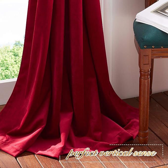 NICETOWN Christmas Red Velvet Textured Curtains/Draperies, Home Decoration - Image 7