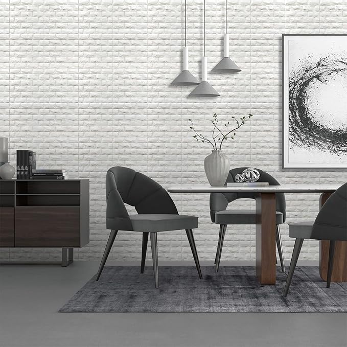 YU LI 3DH 3D Wall Panels Peel and Stick 20PCS White Foam Brick Wallpaper - Image 2