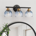 TALOYA Bathroom Vanity Light Fixtures, 3-Light Modern Black and Gold Wall by Taloya