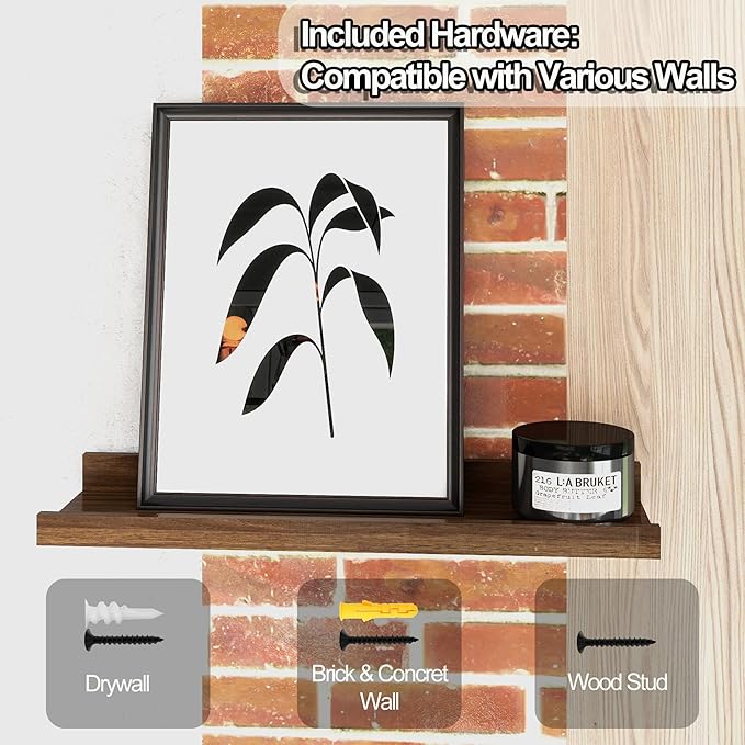 Small Floating Shelves for Wall Decor, Wall Mounted Wood Shelf for Bedroom - Image 4