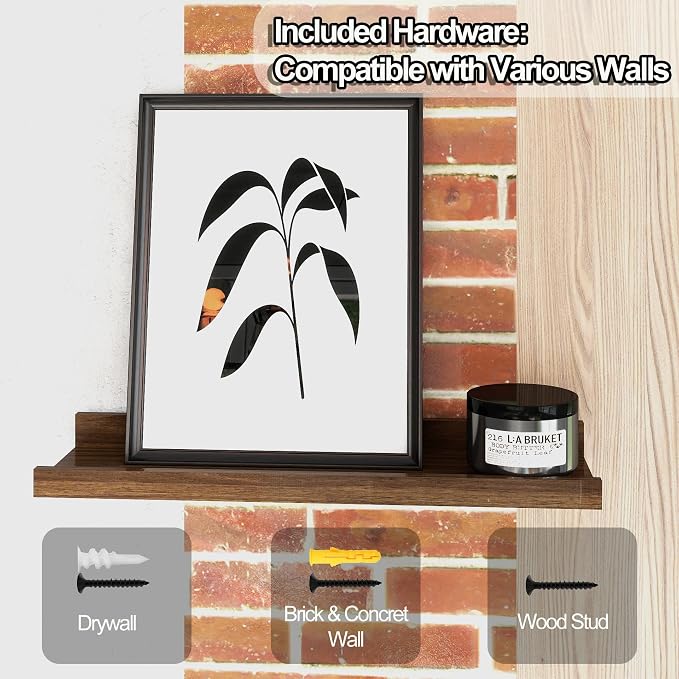 Floating Shelves for Wall Decor, Wall Mounted Wood Storage Shelf for Bedroom - Image 5