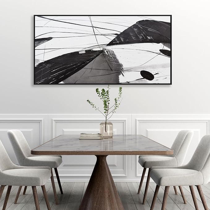 Abstract Wall Art Home Wall Decor Black and White Framed Canvas painting - Image 5