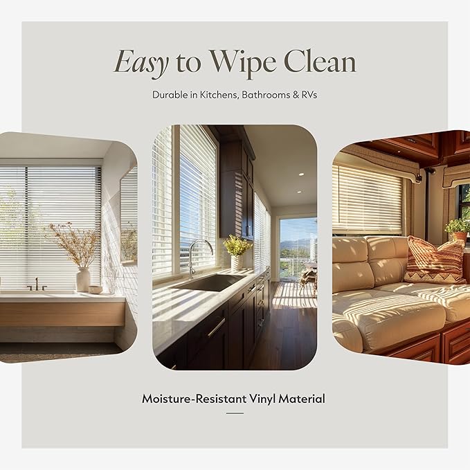 CHICOLOGY Cordless Mini Blinds, 1 Inch Vinyl Window Blinds, Room Darkening & - Image 5