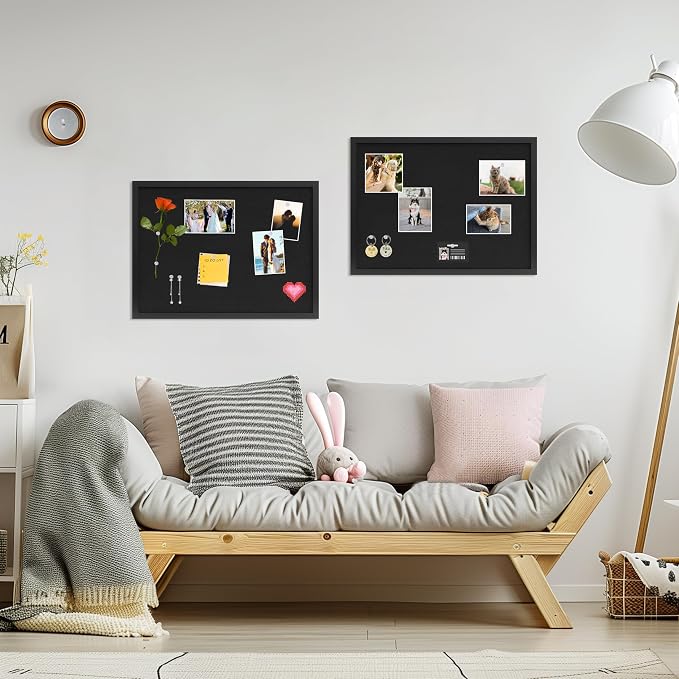 DAHAPYBOO Cork Board with Linen Black 2Pack, Bulletin Board 23"x17", Corkboards - Image 4