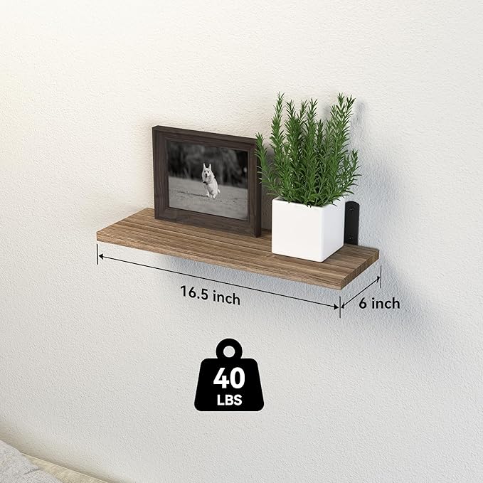 DOLLFIO Floating Shelves, 5 Sets Wall Shelves, Wood Floating Shelves - Image 3