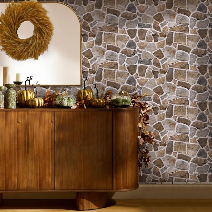 COMSTICKC 3D Faux Stone Wall Panels Peel and Stick, DIY UrltraLight PVC Fake - Image 2
