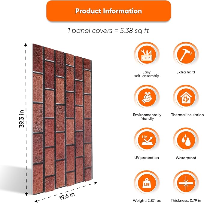 IZODEKOR 3D Wall Panels Brick Effect - Image 3