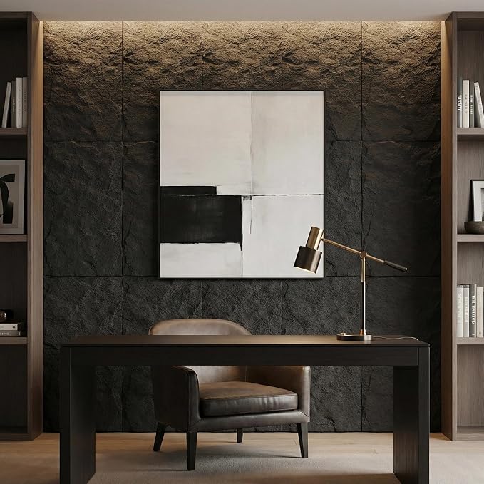 BEAUTYPEAK 3D Faux Stone Wall Panels, Home & Office Accent Wall, Easy Install - Image 5