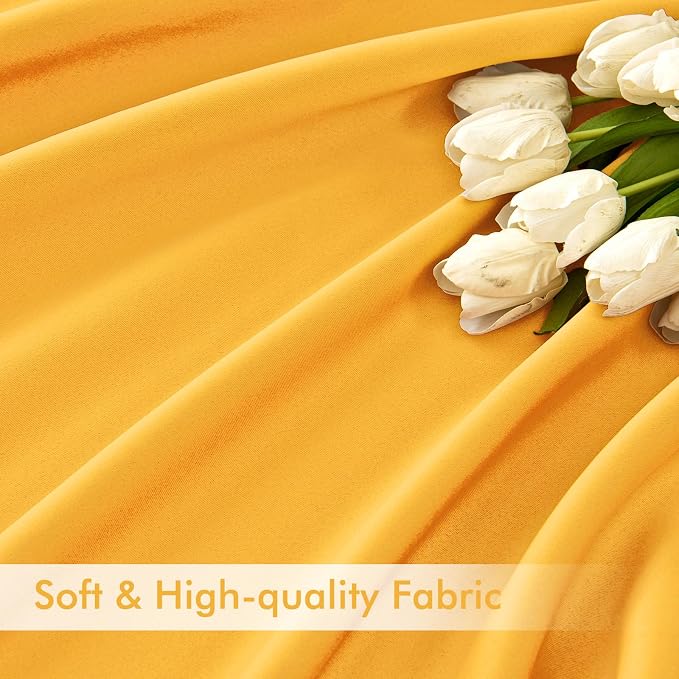 MIULEE Yellow Back Tab Blackout Curtains 102 Inch Long 2 Panels Set - Image 6
