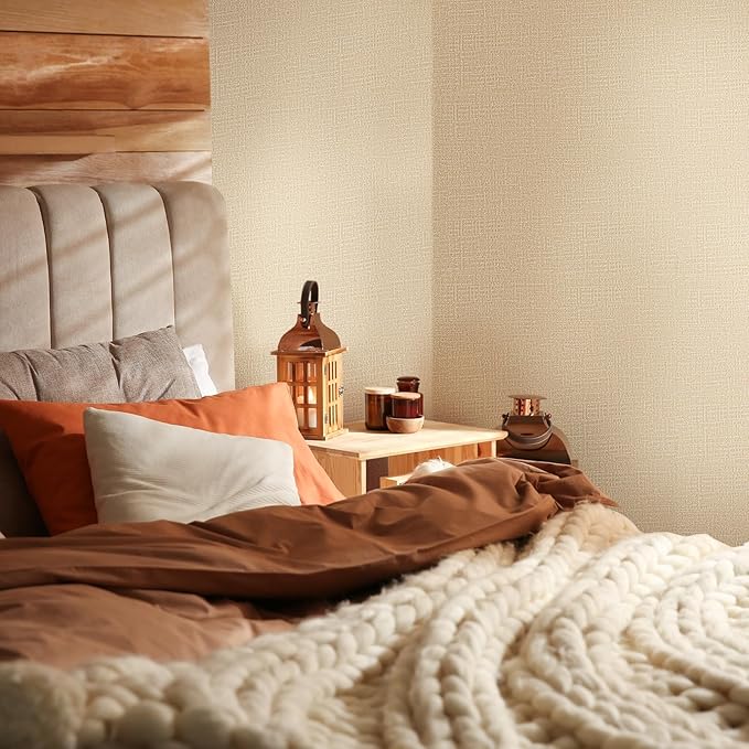WADILE Grasscloth Peel and Stick Wallpaper 23.6in x 236in, Textured Contact - Image 2