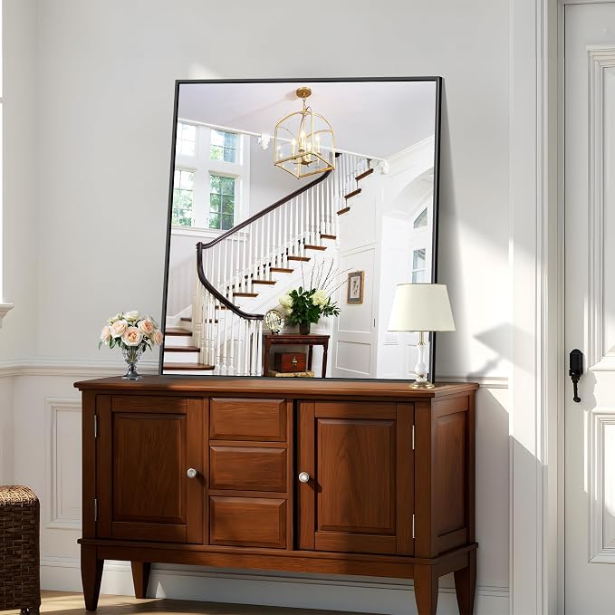 KOCUUY Bathroom Mirror 36"x40", Shatterpoof Large Vanity Mirror, Metal Framed - Image 3