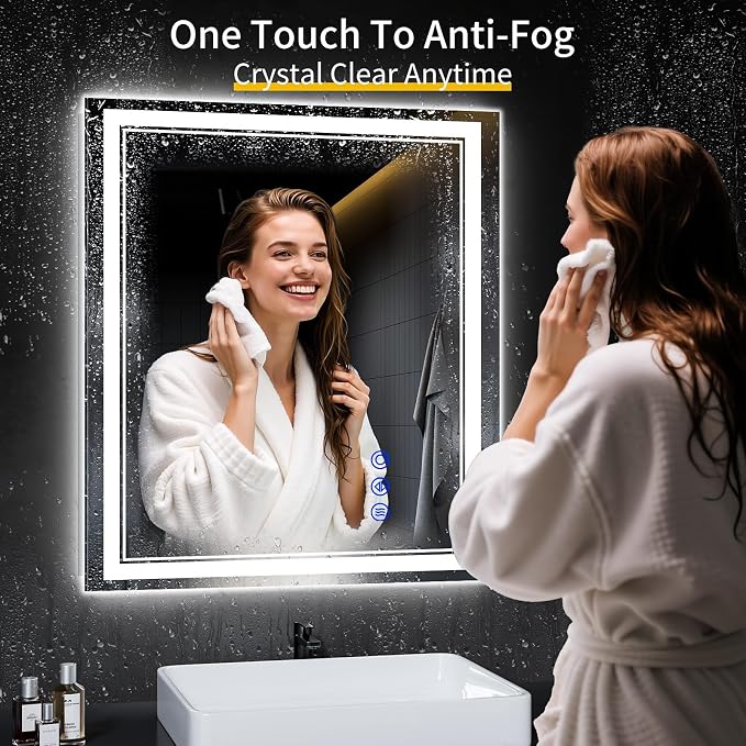32"x28" LED Bathroom Mirror - Image 4
