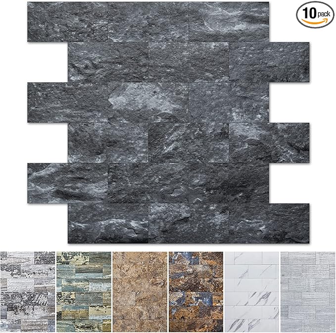 Art3d 10-Sheet Peel and Stick Backsplash PVC Wall Tile, Stickon Tile by Art3d