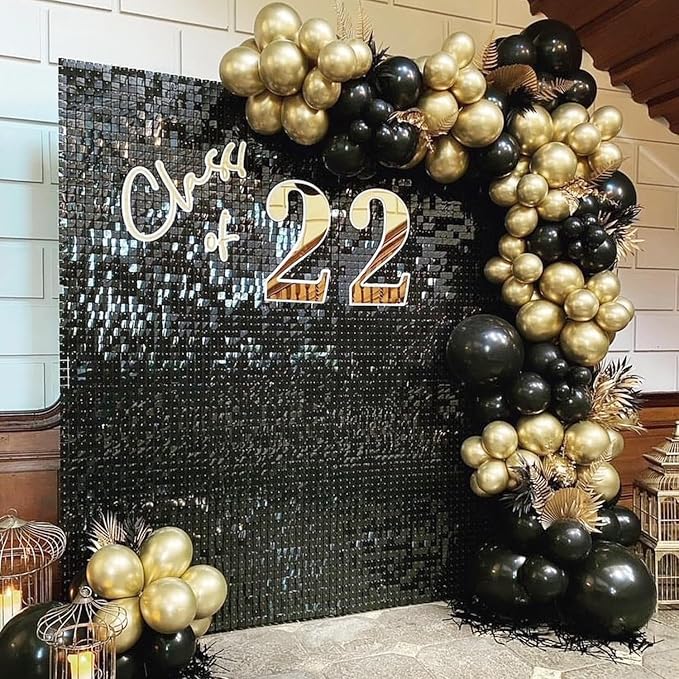 COKAOBE Black Shimmer Wall Backdrop, Photo Backdrops - Image 5