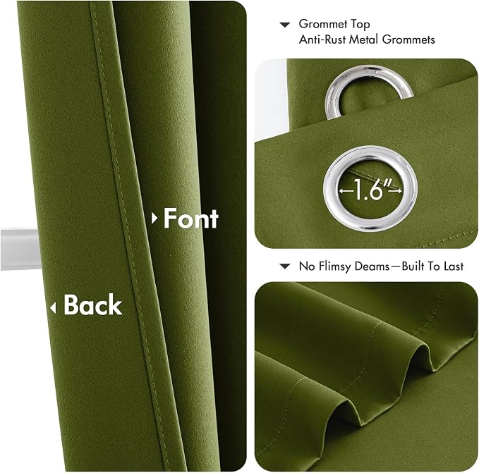 MIULEE Blackout Curtains for Bedroom Living Room 2 Panels, Thermal Insulated - Image 5