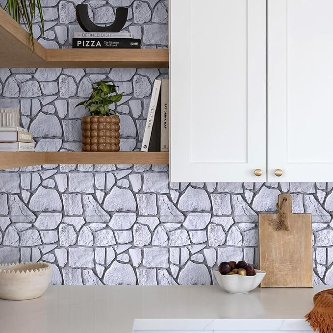 Commomy Peel and Stick Rock Wall Tiles - Image 2