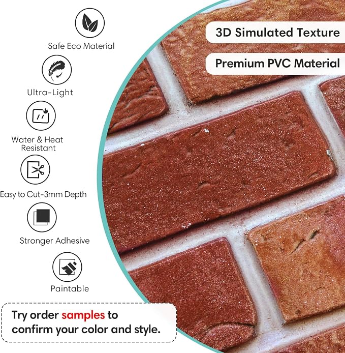Commomy 3D Brick Wall Panels Peel and Stick - Image 4