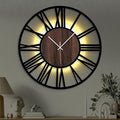 24'' Silent Wall Clock with Night Light, Glow in The Dark Decorative Wall Clock by Casaformia