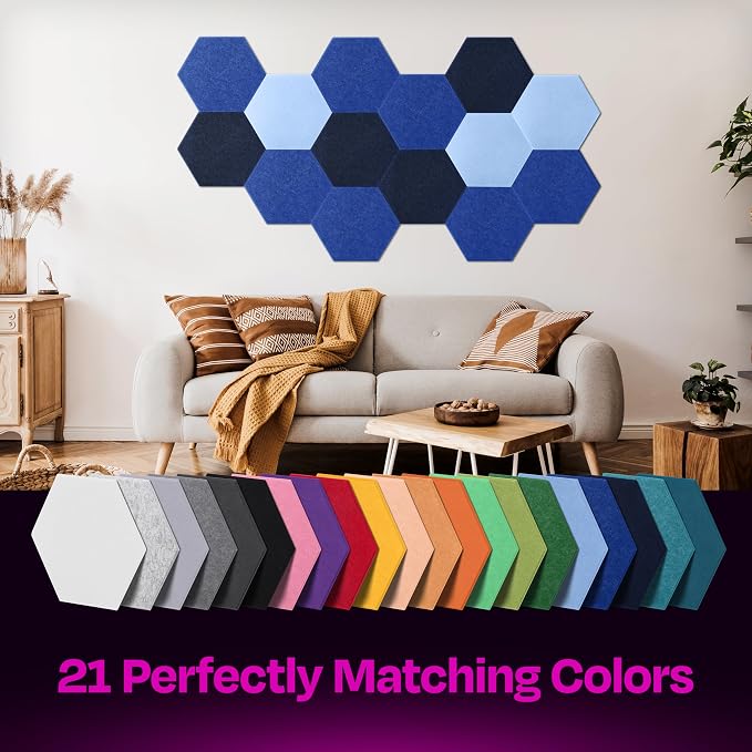 Acoustic Panels 12-Pack Soundproof Wall Panels 14"X12.1"X0.4" Sound Panels High - Image 5