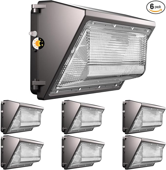 Lightdot 6Pack 150W LED Wall Pack Lights, 100-277v Dusk to Dawn by LightdotLighting