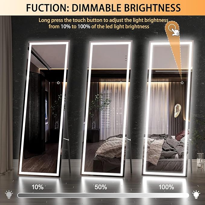Hasipu Full Length Mirror with Lights, Full Body Dressing Standing, Hanging - Image 5