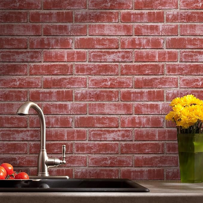 Commomy 3D Peel and Stick Brick, Ultralight Thin PVC Faux Brick Wall Panels - Image 3