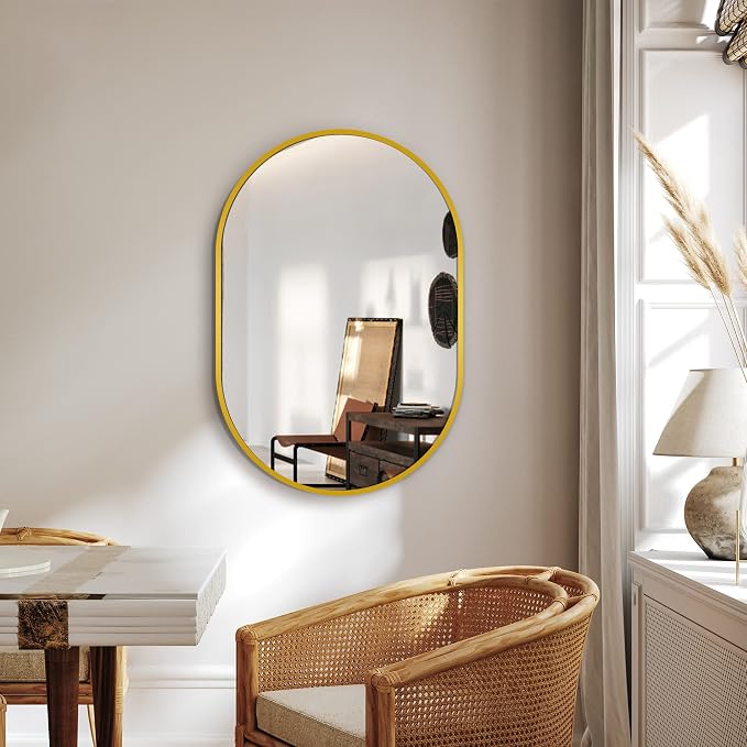Bathroom Mirror for Wall, Metal Framed Vanity Mirror - Image 4