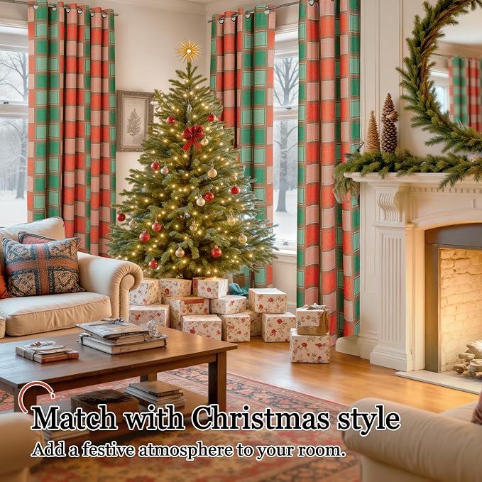 Lajode Plaid Curtains for Living Room 84 Inches Long - Image 2
