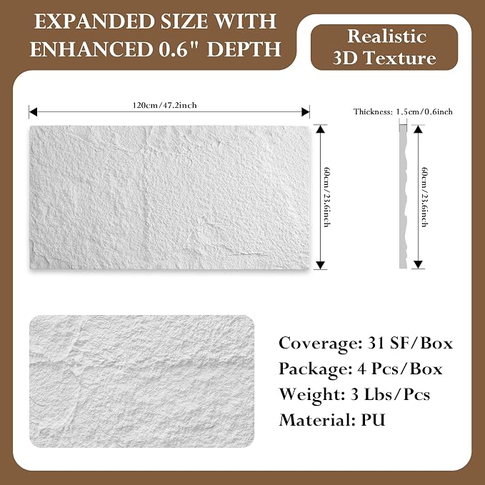 3D Faux Stone Wall Panels, Waterproof Stone Texture Panels - Image 3