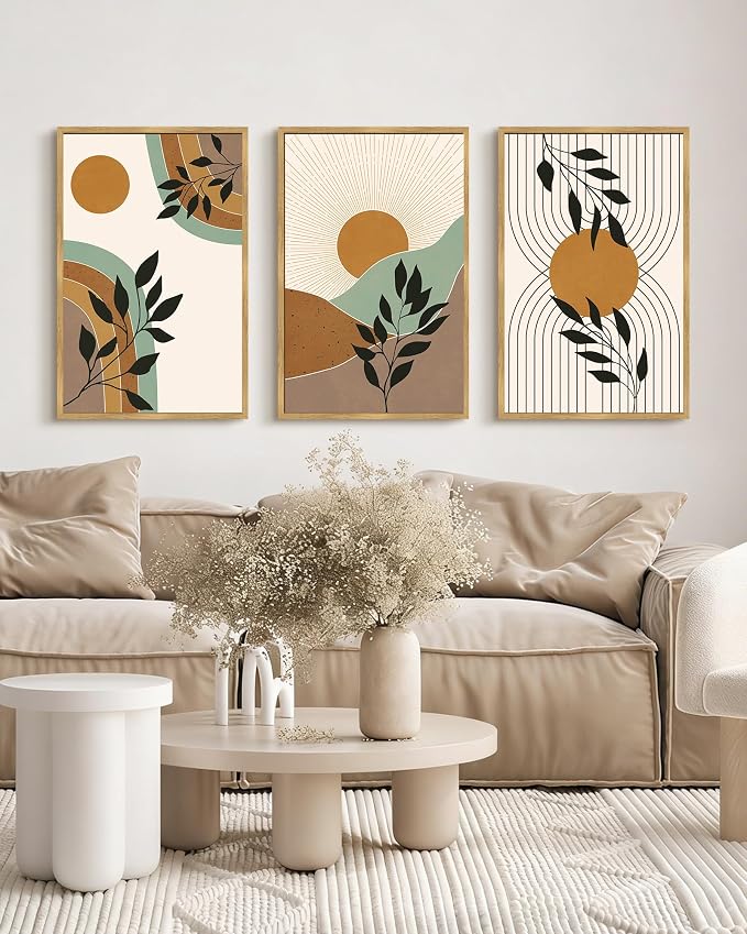 PHOPAGO Boho Wall Art Sage Plant Botanical Framed Wall Printing Large 24x36in - Image 2