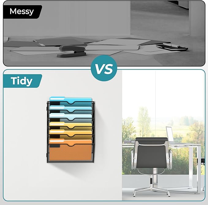 SUPEASY 6 Tier Wall File Organizer, Hanging Wall Mounted Mail Organizer - Image 7