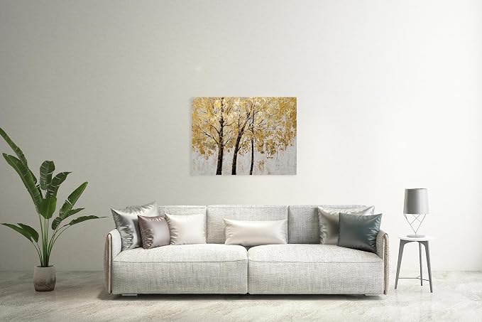 Yihui Arts Tree Painting with Gold Foil - Image 4