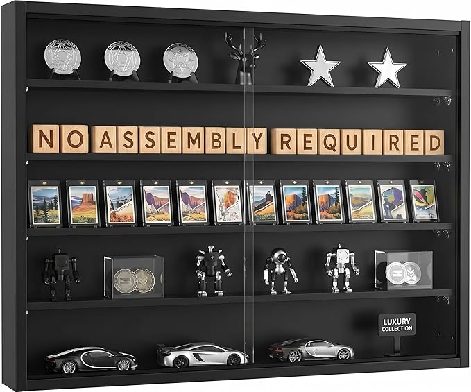 5-Tier Wall Mounted Display Cabinet, No Assembly Required Ready to Use Out of by Odjaraye