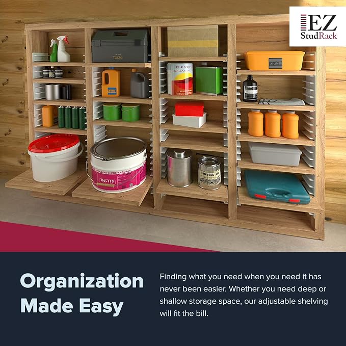Made in USA EZStudRack Adjustable Shelf Brackets, Your Wood, You Supply It - Image 8