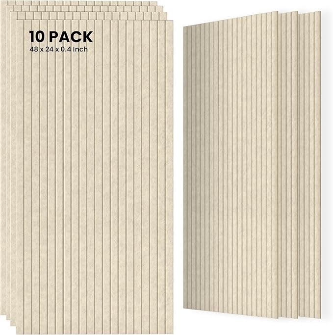 10 Pack Large Acoustic Panels, 47.2 x 23.6 x 0.35 Inch Sound Proof Foam Panels by TO-TH